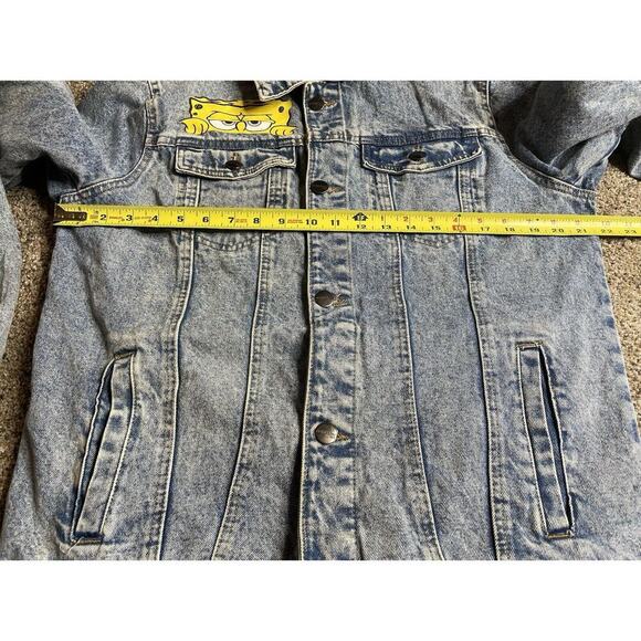 Nickelodeon Members Only Jacket Blue Denim SpongeBob Graphic Trucker Medium - Picture 7 of 7
